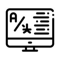 Computer Translation Program Icon Thin Line Vector