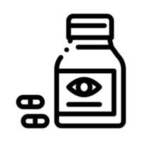 Bottle With Pills For Eyes Icon Thin Line Vector