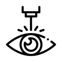 icono de dispositivo de corrección láser ocular vector de línea delgada