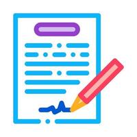 Contract Signing Icon Vector Outline Illustration