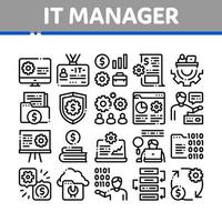 It Manager Developer Collection Icons Set Vector