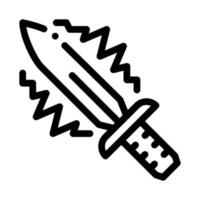 Sparkle Sword Icon Vector Outline Illustration