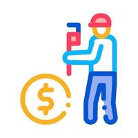 Plumber Fix Cost Icon Vector Outline Illustration