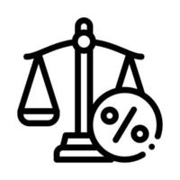 Scales Percentage Icon Vector Outline Illustration