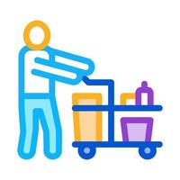 Cleaner Cart Icon Vector Outline Illustration