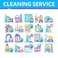 Cleaning Service Tool Collection Icons Set Vector