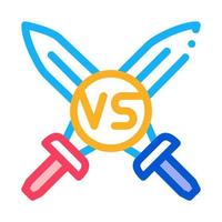 Sword Battle Icon Vector Outline Illustration