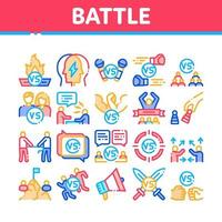 Battle Competition Collection Icons Set Vector