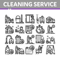 Cleaning Service Tool Collection Icons Set Vector