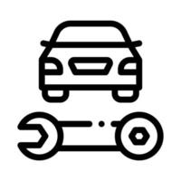 Car Repair Wrench Icon Vector Outline Illustration