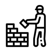 Worker Building Icon Vector Outline Illustration