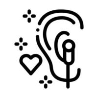 disfrutando de la música en el contorno del vector del icono de los auriculares