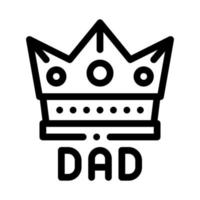 Father Crown Icon Vector Outline Illustration