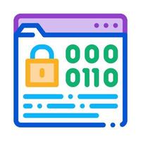 binary code protection icon vector outline illustration