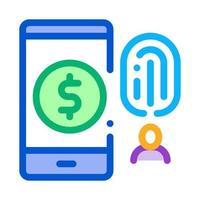 fingerprint access to accounts icon vector outline illustration