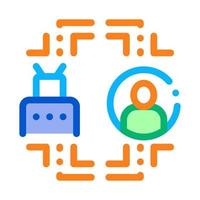 human automation in robot icon vector outline illustration