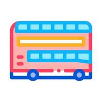 ilustración de contorno de vector de icono de autobús turístico de dos pisos