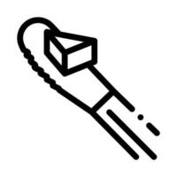 piece of butter on knife icon vector outline illustration