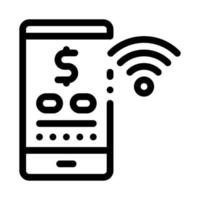 money management through wi-fi distribution icon vector outline illustration