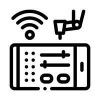 telephone settings via wi-fi icon vector outline illustration