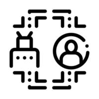 human automation in robot icon vector outline illustration