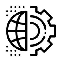 automated internet settings icon vector outline illustration