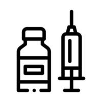 syringe with medicine icon vector outline illustration