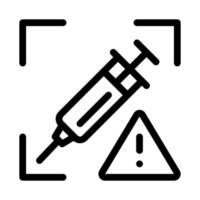 detection of injection problems icon vector outline illustration