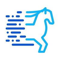 ilustración de contorno de vector de icono de caballo corriendo