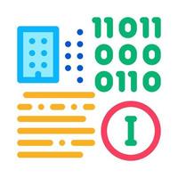 binary information icon vector outline illustration