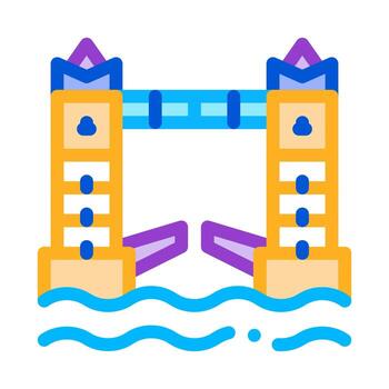 drawbridge icon vector outline illustration
