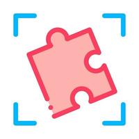 puzzle element icon vector outline illustration
