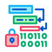 binary protection algorithm icon vector outline illustration