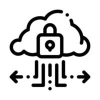 protection cloud icon vector outline illustration