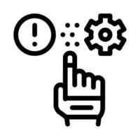 error in automated settings icon vector outline illustration