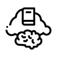 book cloud icon vector outline illustration