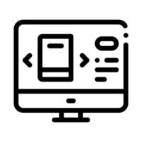 computer book selection icon vector outline illustration