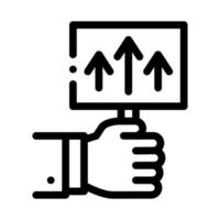 pointer only up icon vector outline illustration