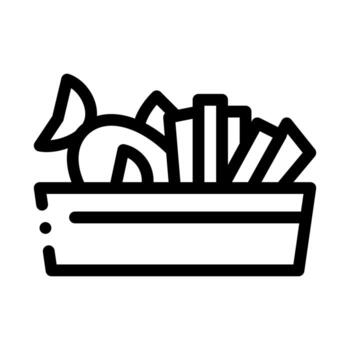 souvenir basket icon vector outline illustration