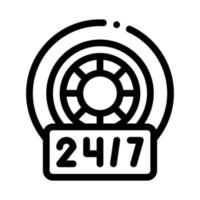 round-the-clock repair of wheels and tires icon vector outline illustration