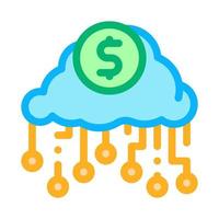 cash cloud icon vector outline illustration
