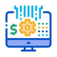 computer cache settings icon vector outline illustration