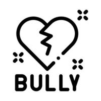 bully broken heart icon vector outline illustration