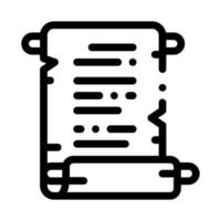 scroll of parchment paper icon vector outline illustration