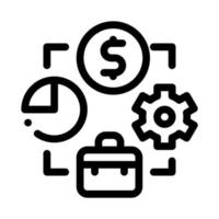 conexión de tiempo de trabajo y dinero icono vector contorno ilustración