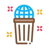 planet pollution icon vector outline illustration