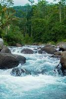 The river flow is very clear and beautiful. in Jember, East Java, Kali Jompo photo