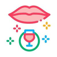 beber vino icono vector contorno ilustración