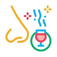 smelling wine testing icon vector outline illustration