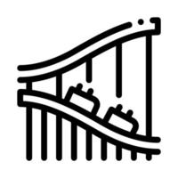 ilustración de contorno de vector de icono de paseo en montaña rusa